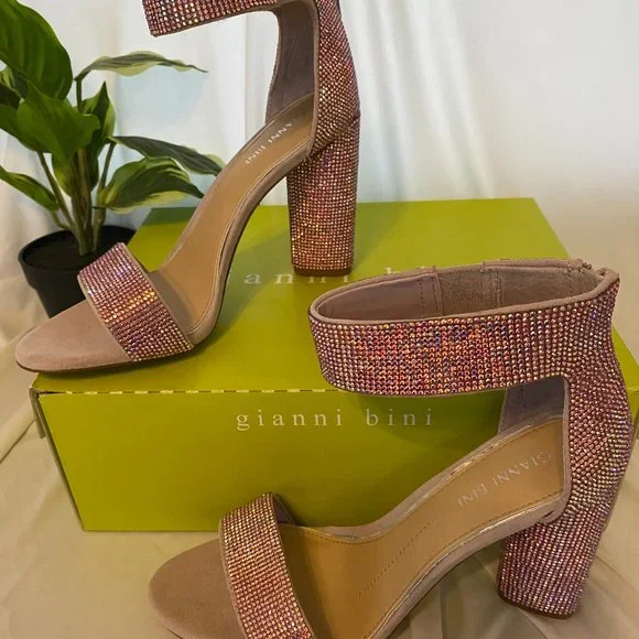 Gianni Bini Ronilynn Bling Jewel Embellished Dress Sandals-Lavender-SZ 8.5M - Picture 4 of 9